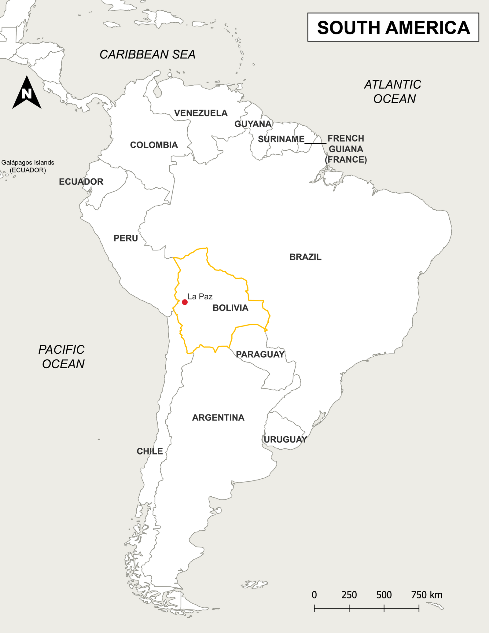 Mapa da Bolívia